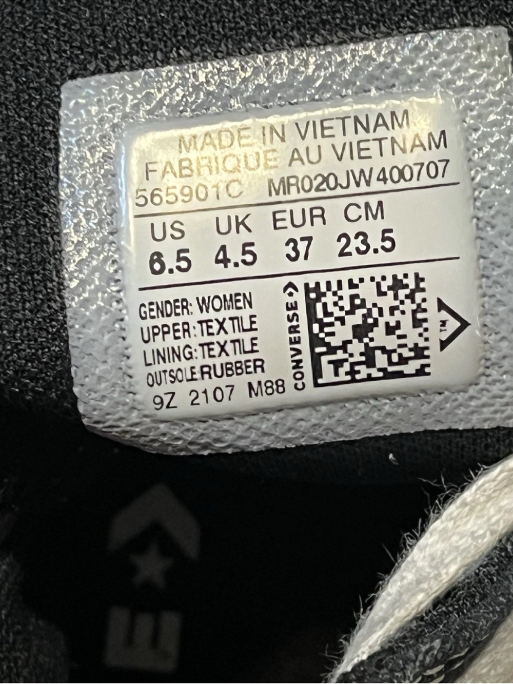 Converse All Star black  high top sneakers platform lugged size 6.5 - Picture 4 of 5